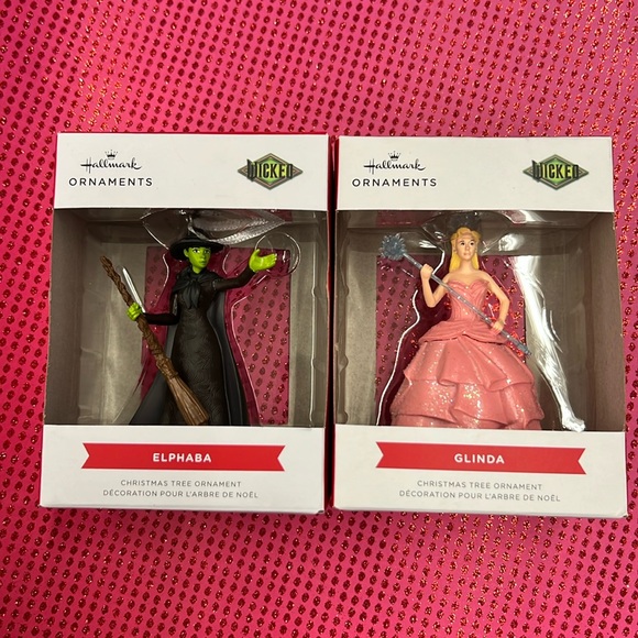 Wicked Glenda and Elphaba hallmark ornaments NIB - Picture 1 of 3